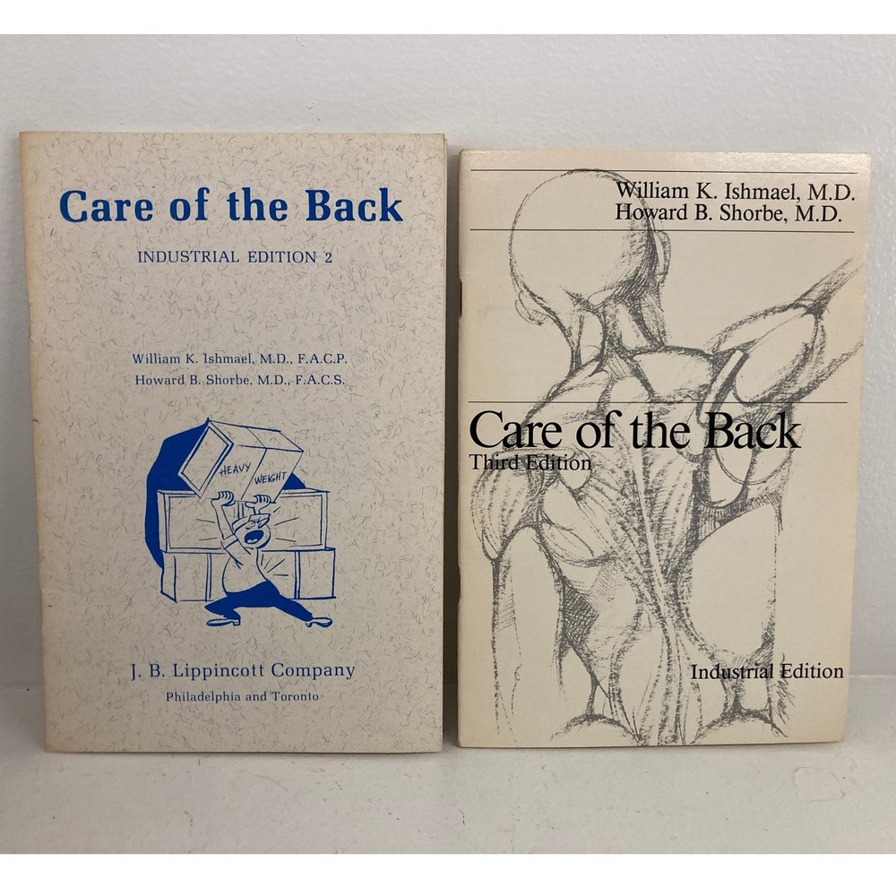 Vintage 60s Care of the Back Industrial Edition Booklets Ishmael Shorbe Set of 2